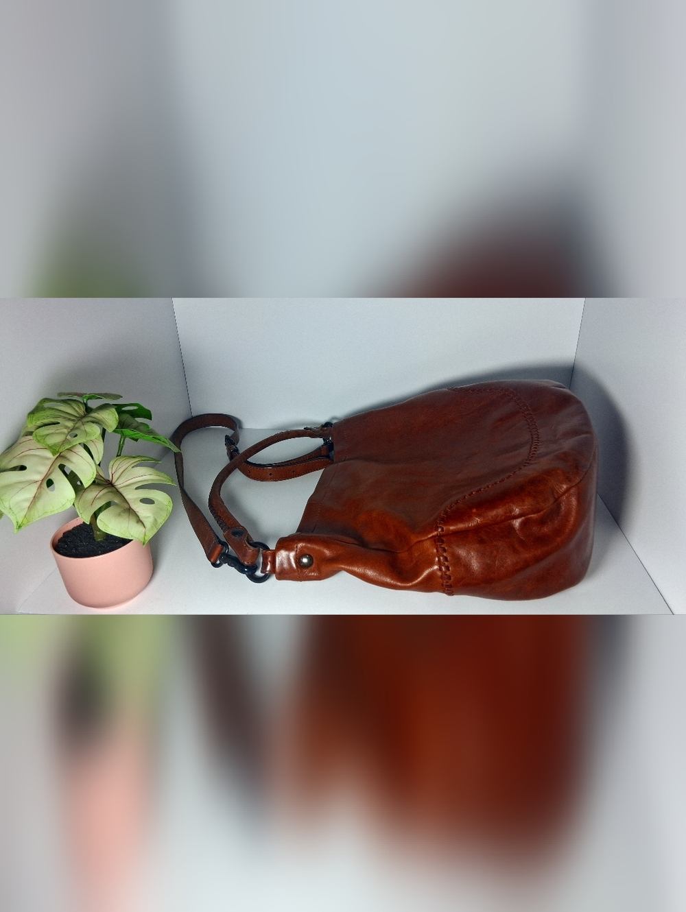 Frye Melissa Genuine Leather Slouchy Hobo Shoulder Bag - Picture 15 of 15